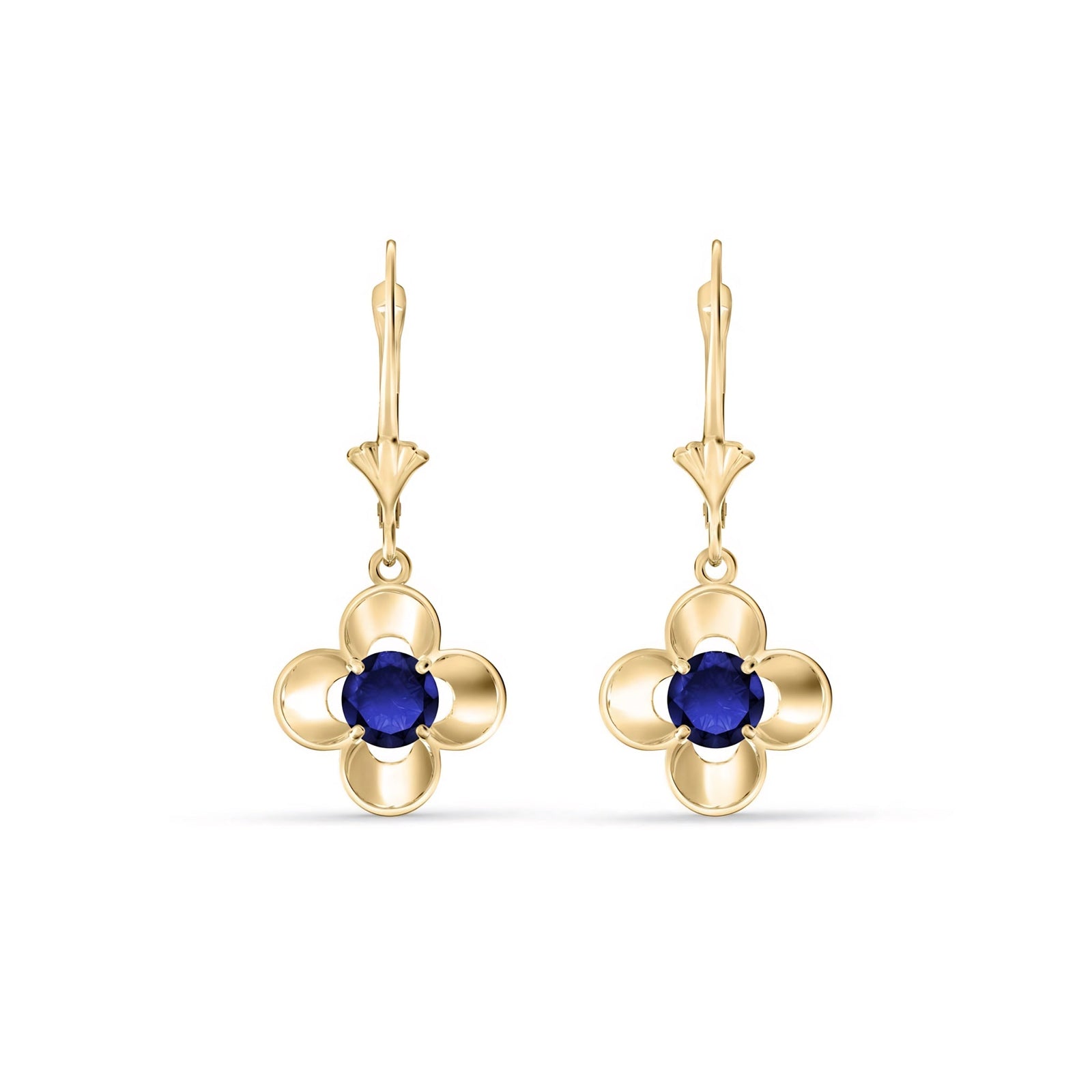 Yellow Gold Belle Earrings Aquamarine 10K — Diamante