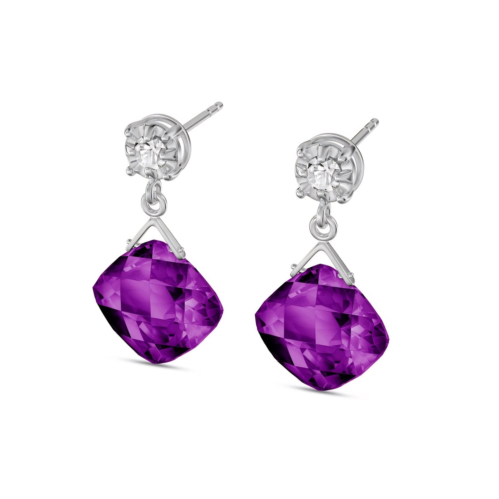 White Gold Amethyst & Diamond — Mariadelia