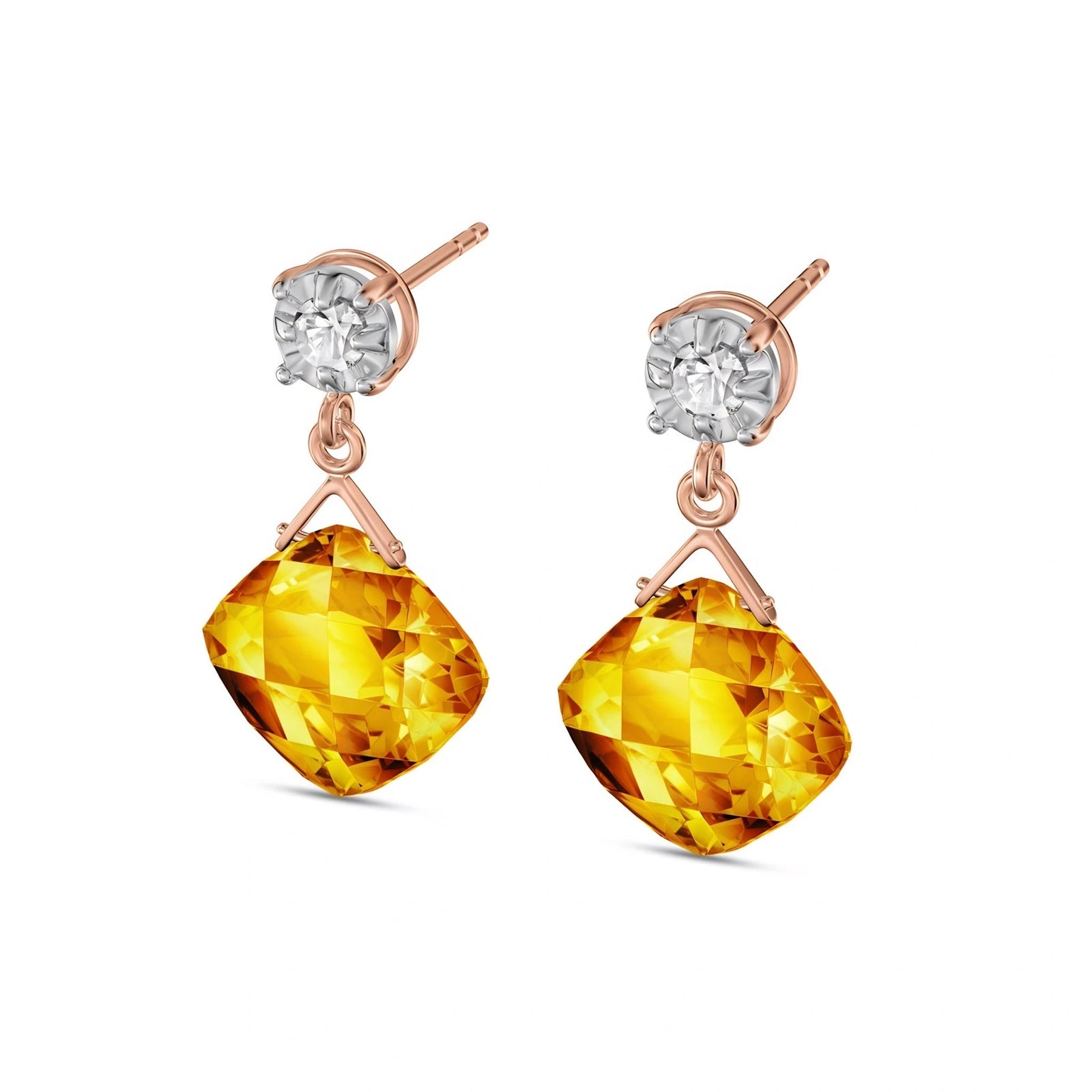 Rose Gold Diamond & Citrine — Mariadelia