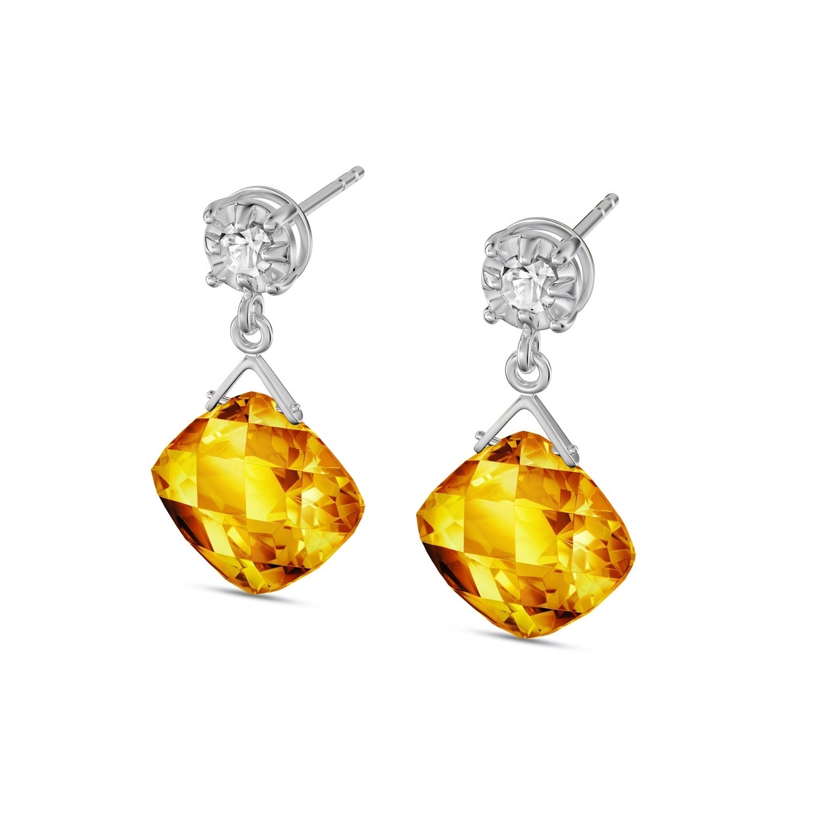 White Gold Diamond & Citrine — Mariadelia