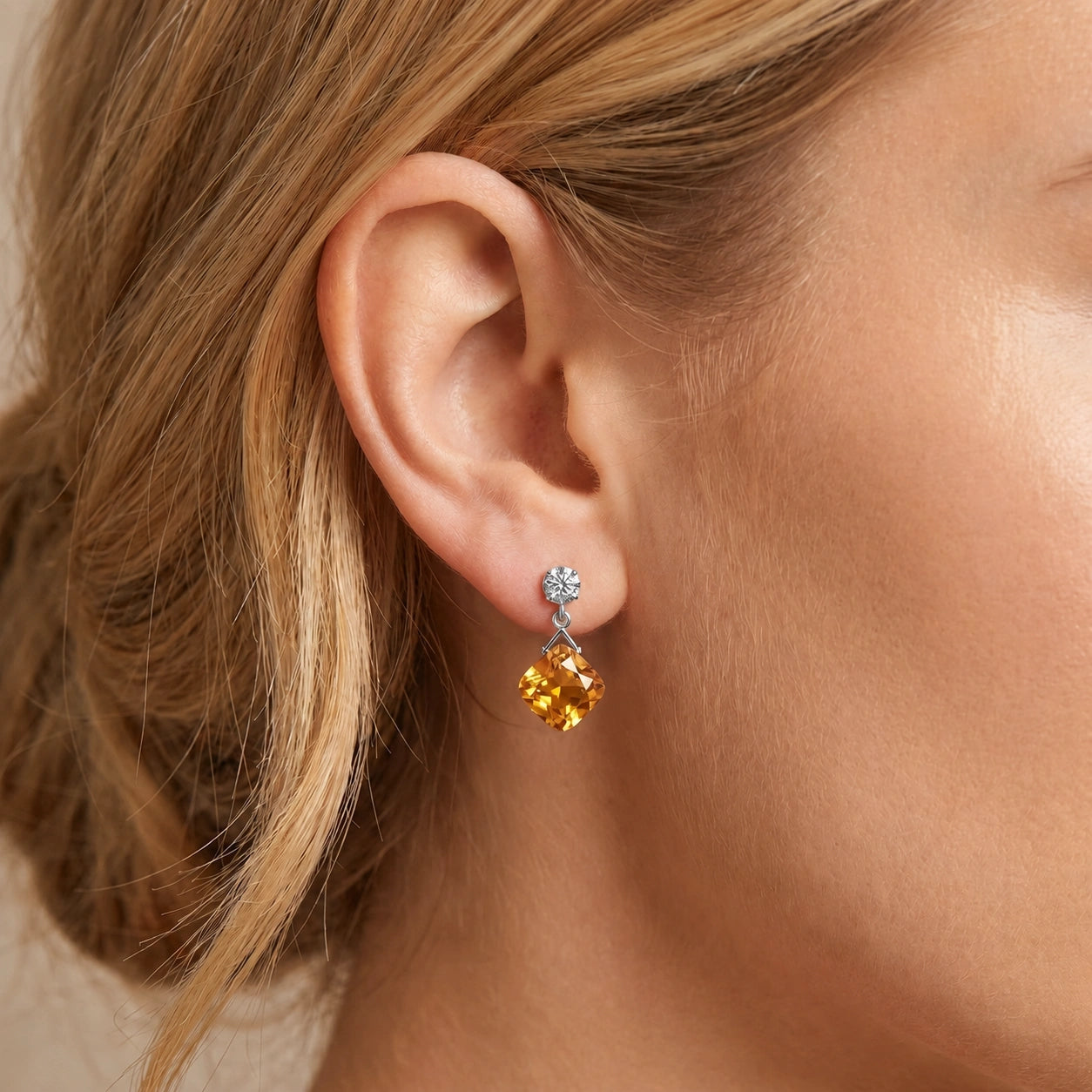 White Gold Diamond & Citrine — Mariadelia