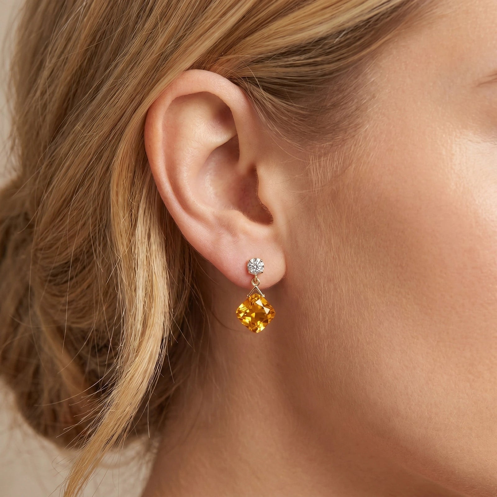 Yellow Gold Diamond & Citrine — Mariadelia
