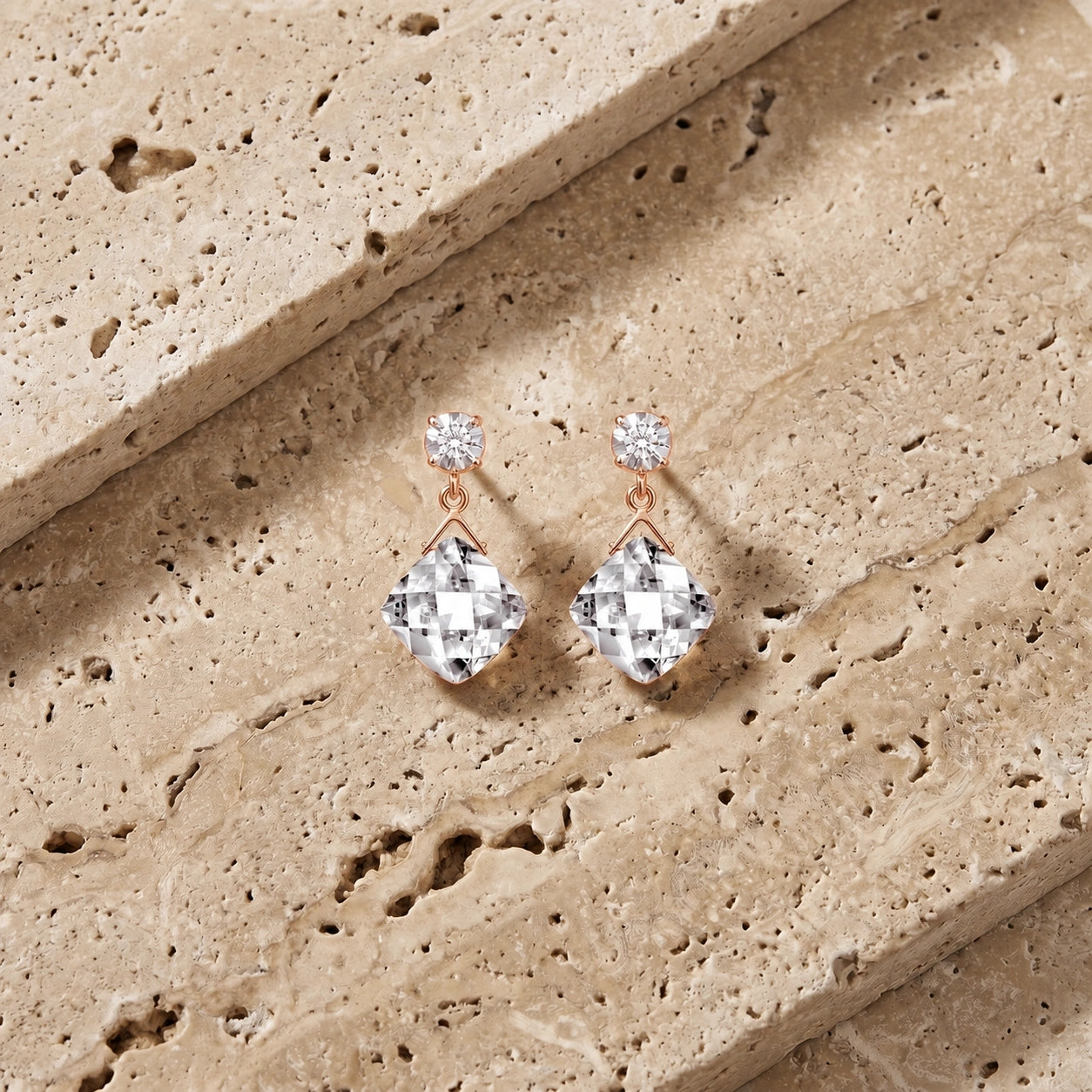 Rose Gold Diamond & White Topaz — Mariadelia