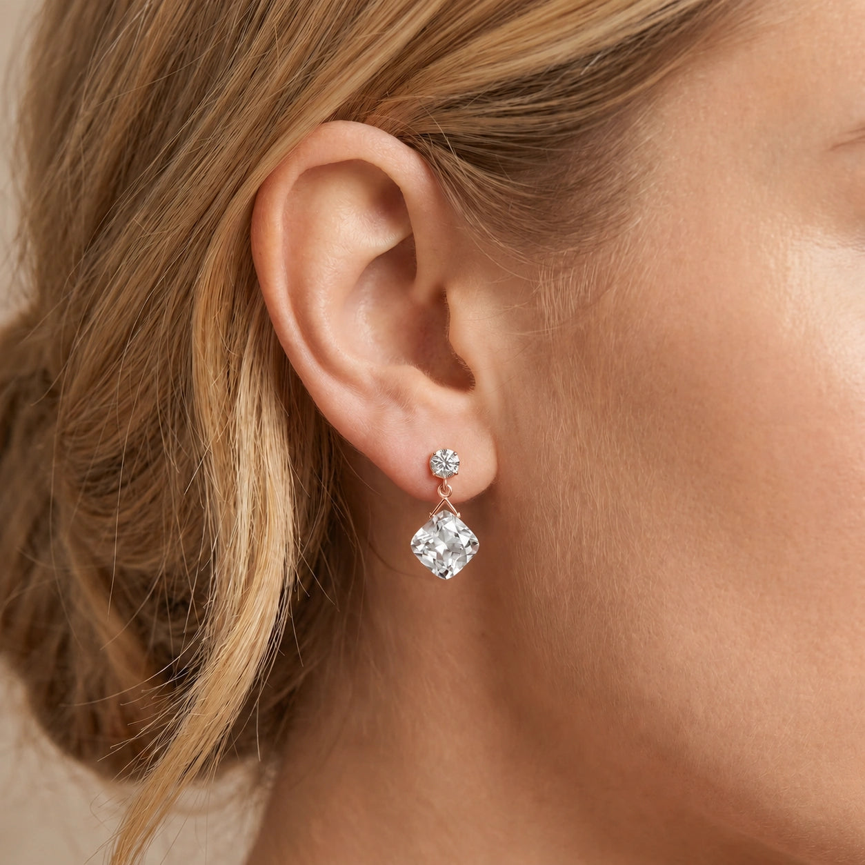 Rose Gold Diamond & White Topaz — Mariadelia