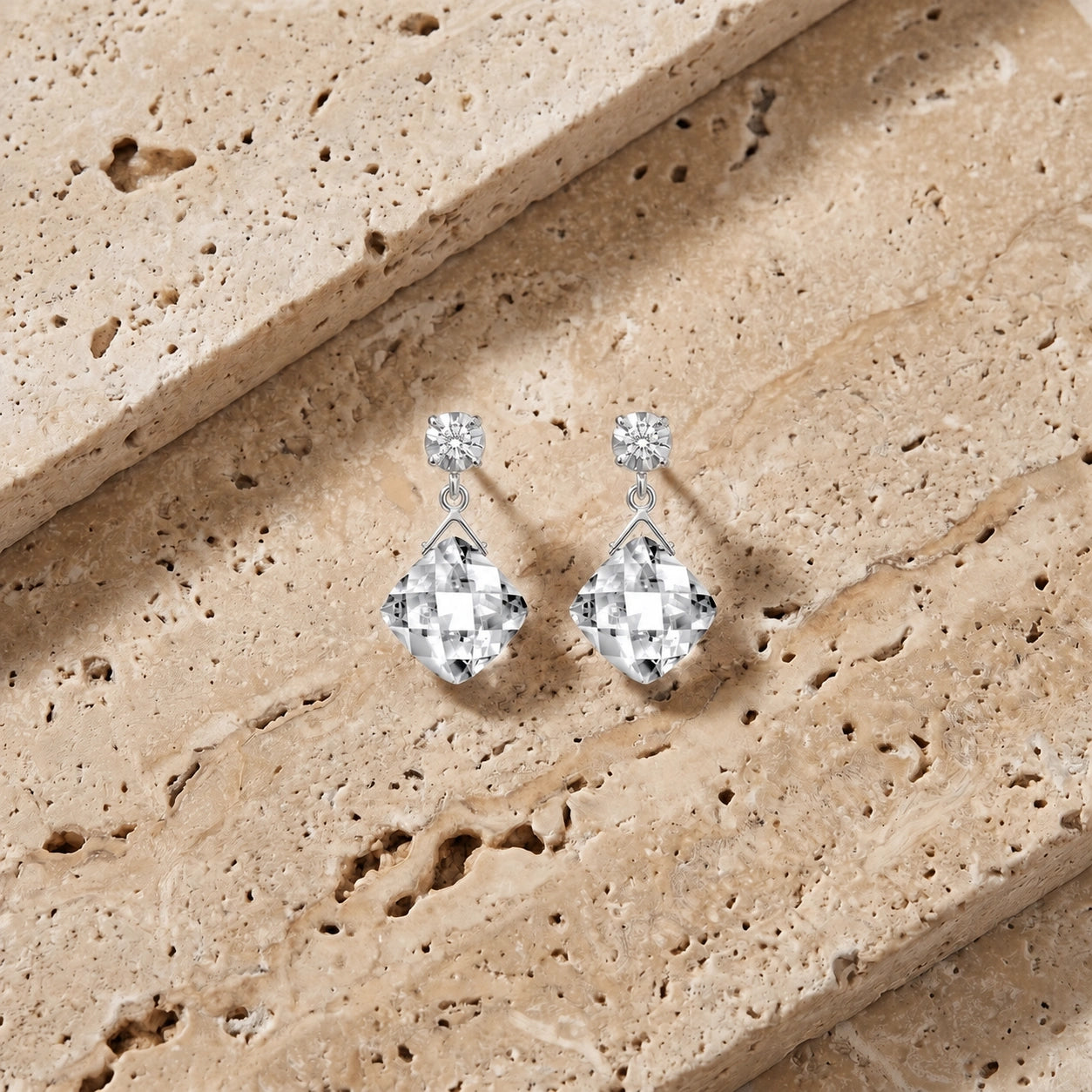 White Gold Diamond & White Topaz — Mariadelia