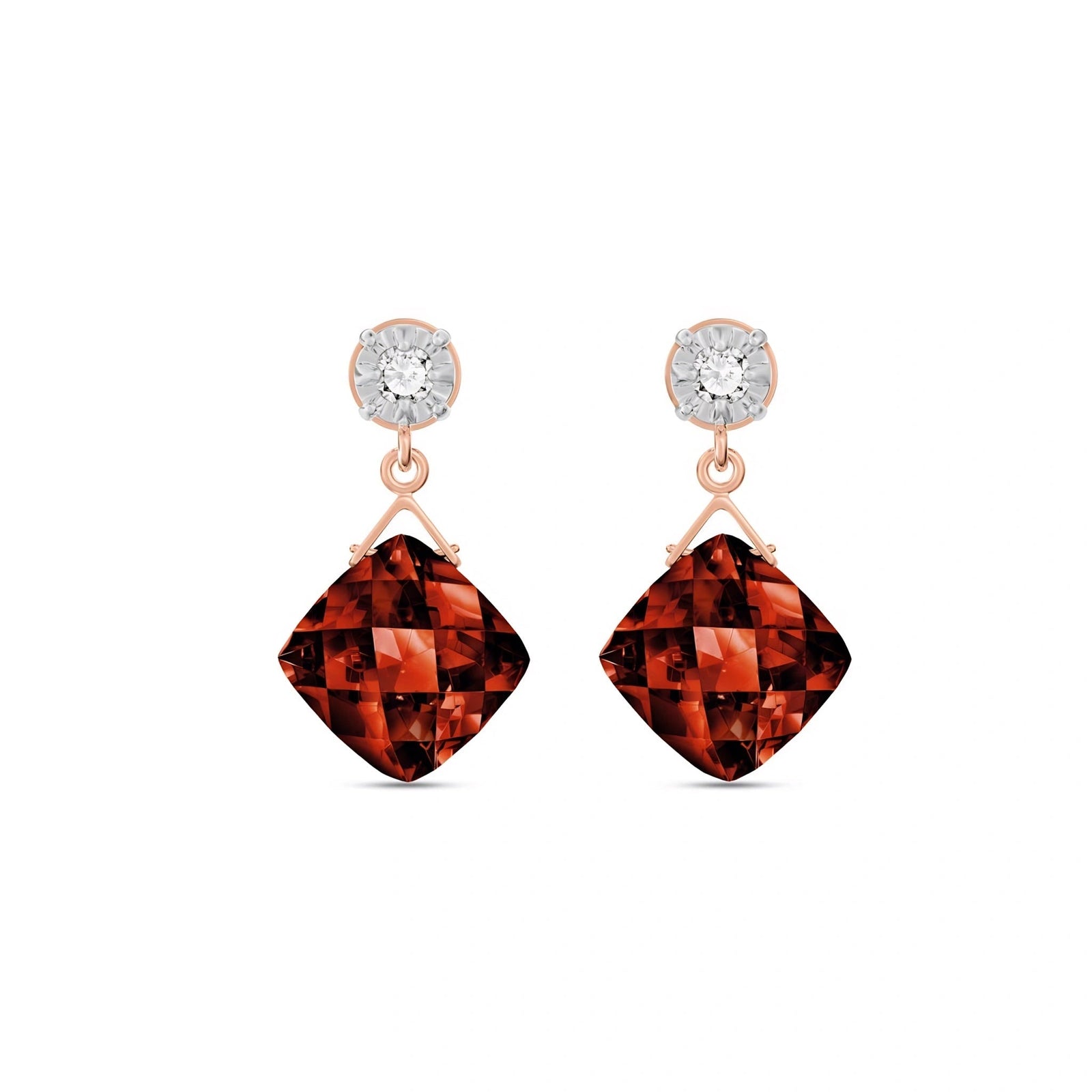 Rose Gold Garnet & Diamond — Mariadelia