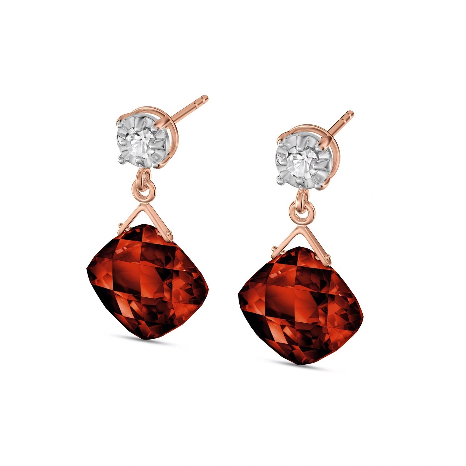Rose Gold Garnet & Diamond — Mariadelia