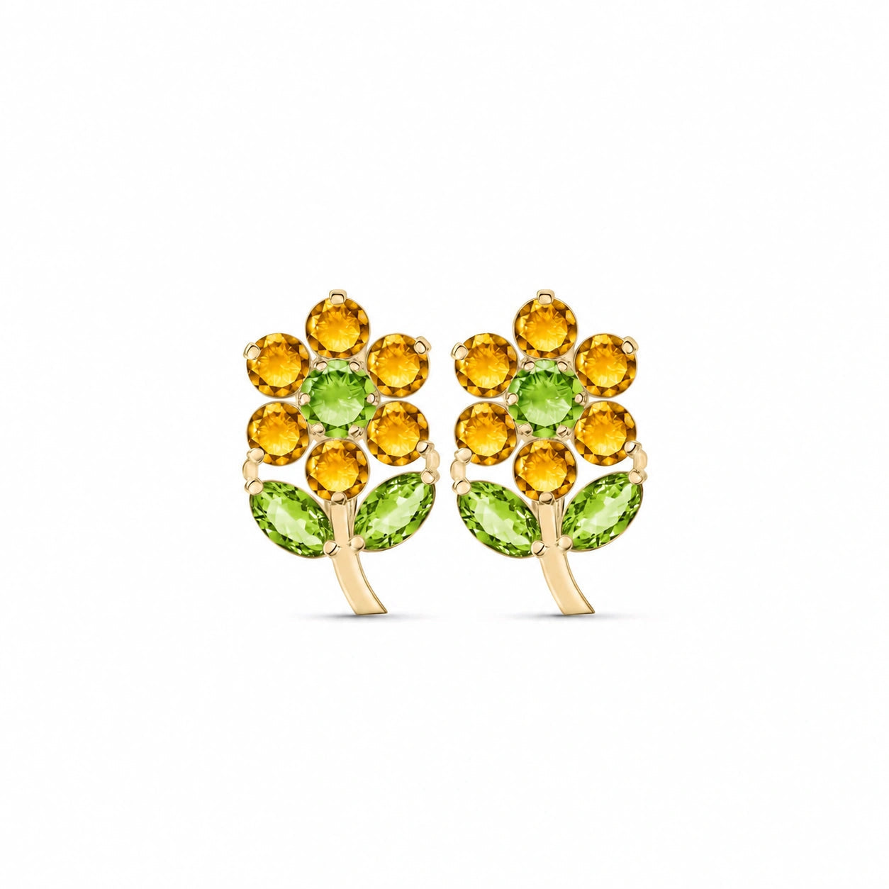 Yellow Gold Citrine & Peridot — Mariademetra