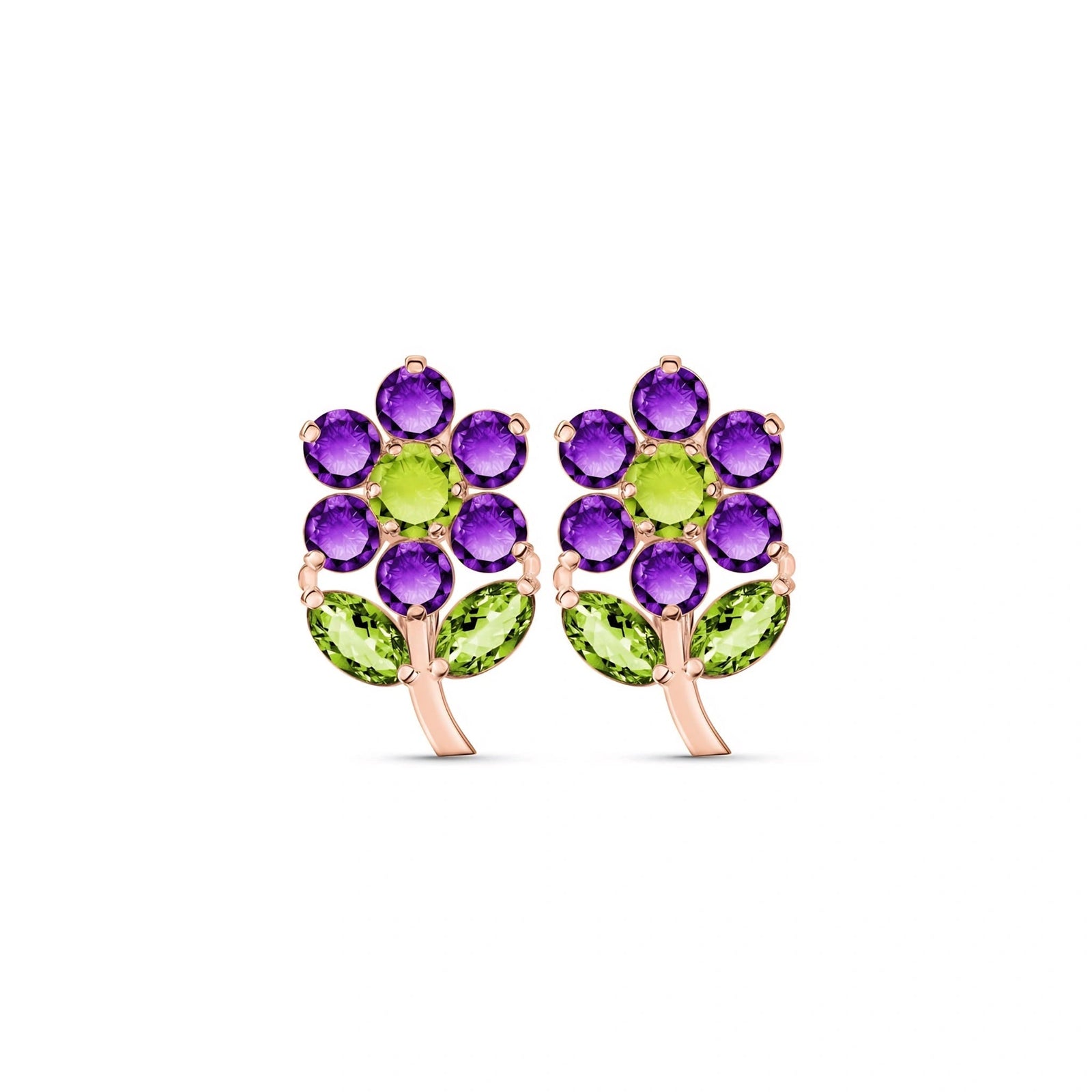 Rose Gold Peridot & Amethyst — Mariademetra
