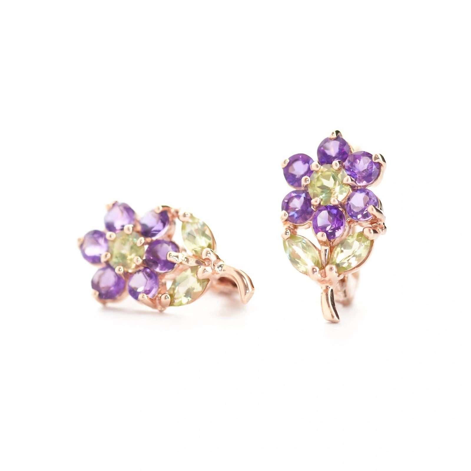Rose Gold Peridot & Amethyst — Mariademetra
