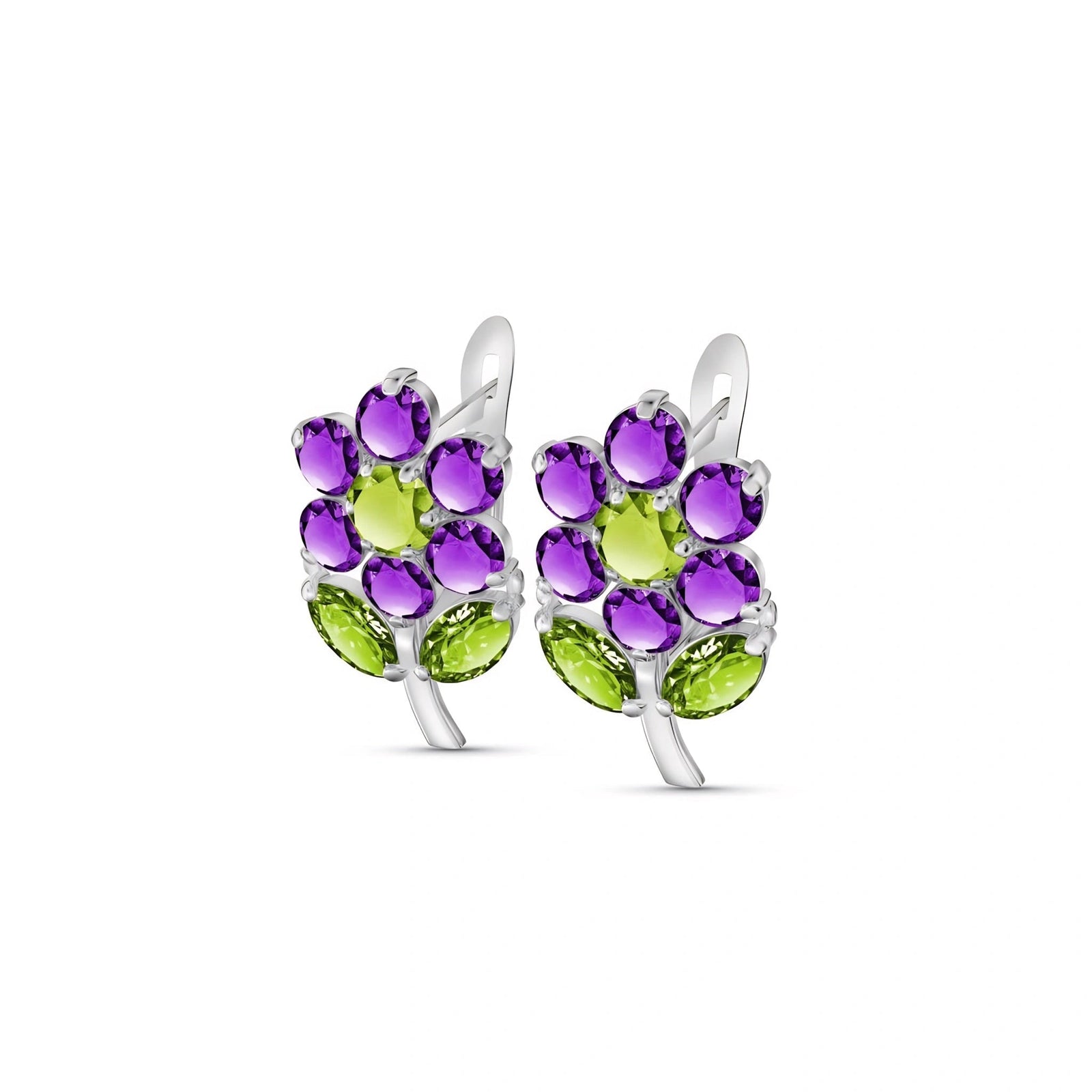 White Gold Peridot & Amethyst — Mariademetra