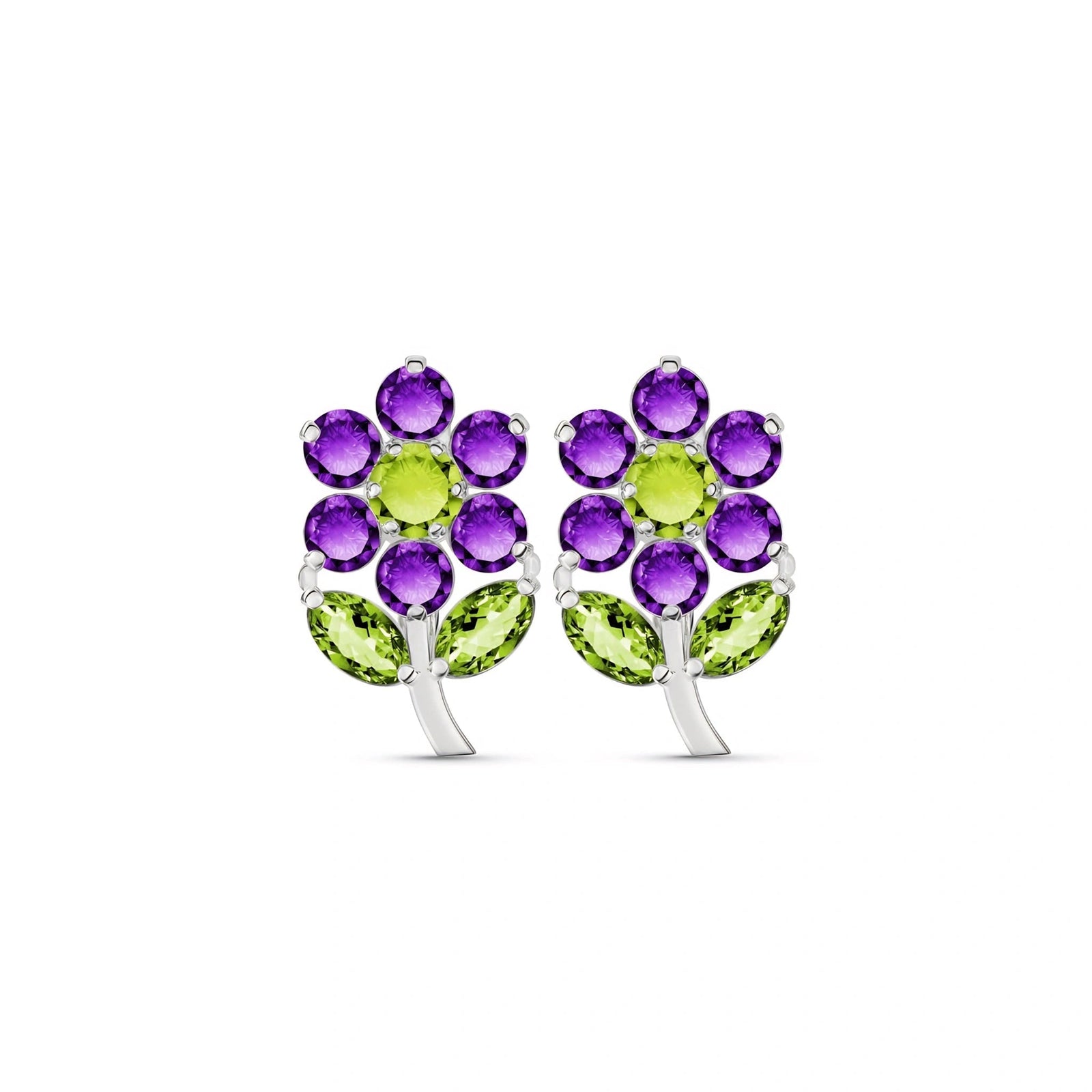 White Gold Peridot & Amethyst — Mariademetra