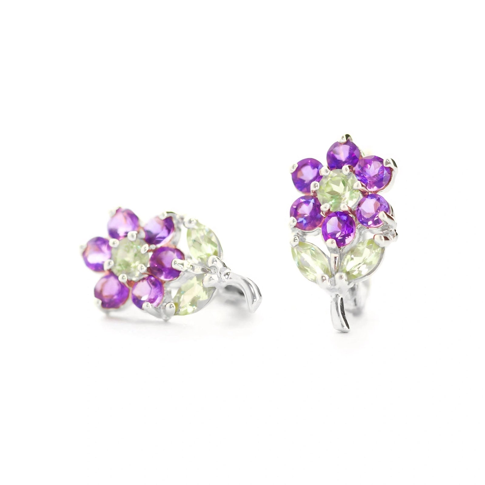 White Gold Peridot & Amethyst — Mariademetra