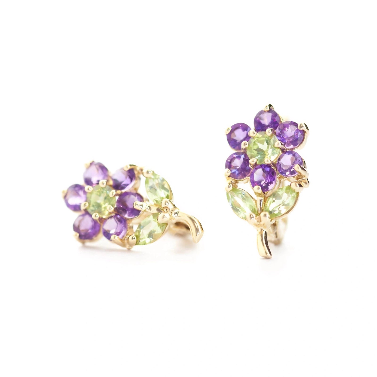 Yellow Gold Peridot & Amethyst — Mariademetra