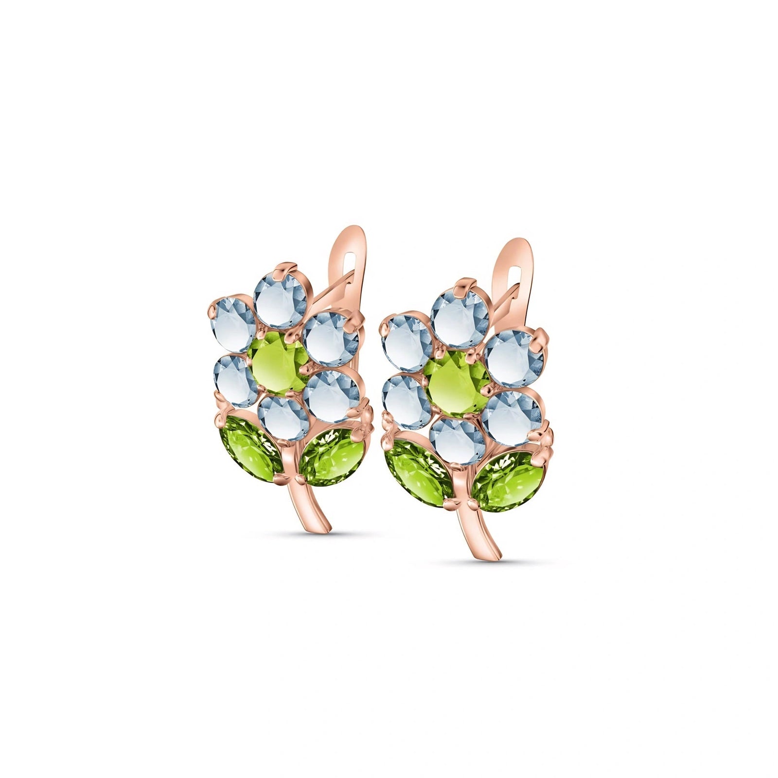 Rose Gold Peridot & Aquamarine — Mariademetra