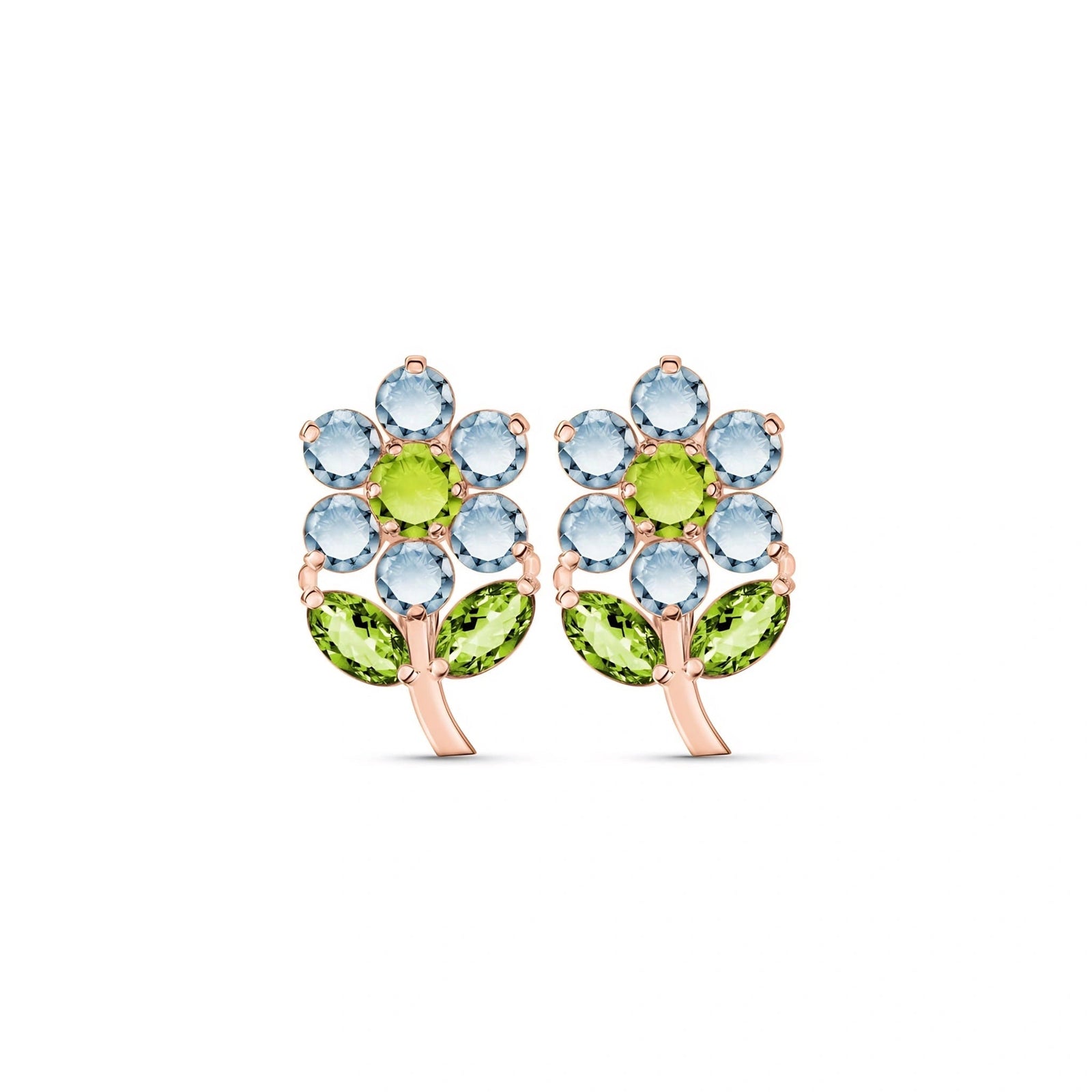 Rose Gold Peridot & Aquamarine — Mariademetra