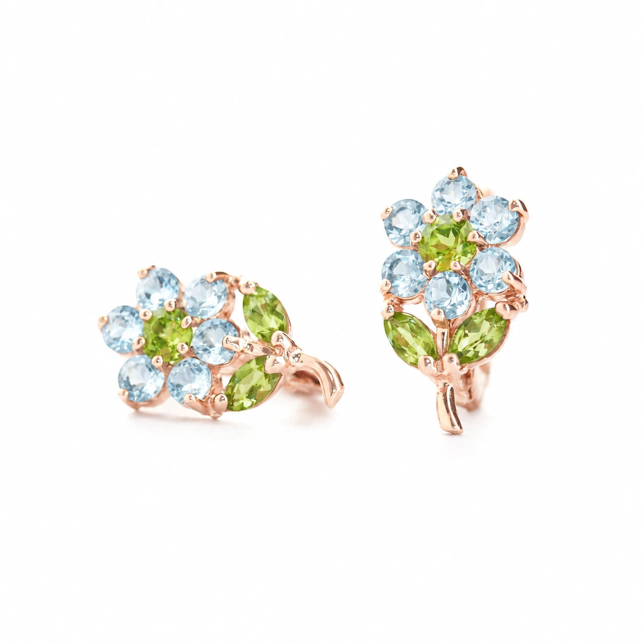 Rose Gold Peridot & Aquamarine — Mariademetra