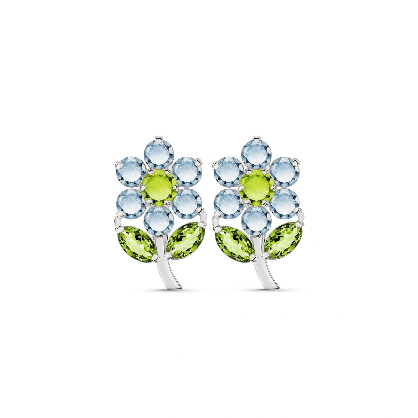 White Gold Peridot & Aquamarine — Mariademetra