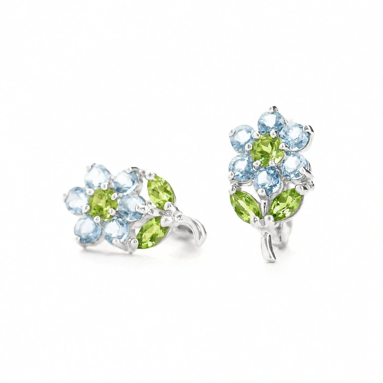 White Gold Peridot & Aquamarine — Mariademetra