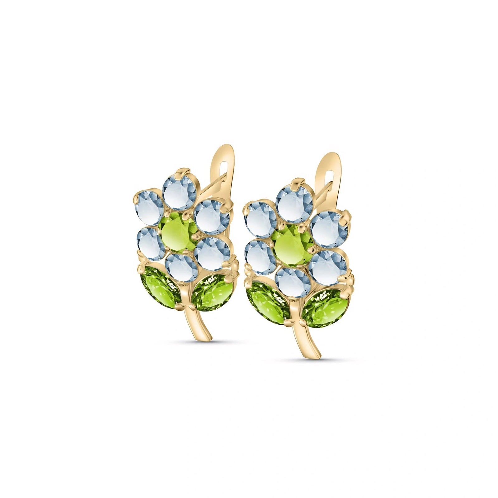 Yellow Gold Peridot & Aquamarine — Mariademetra