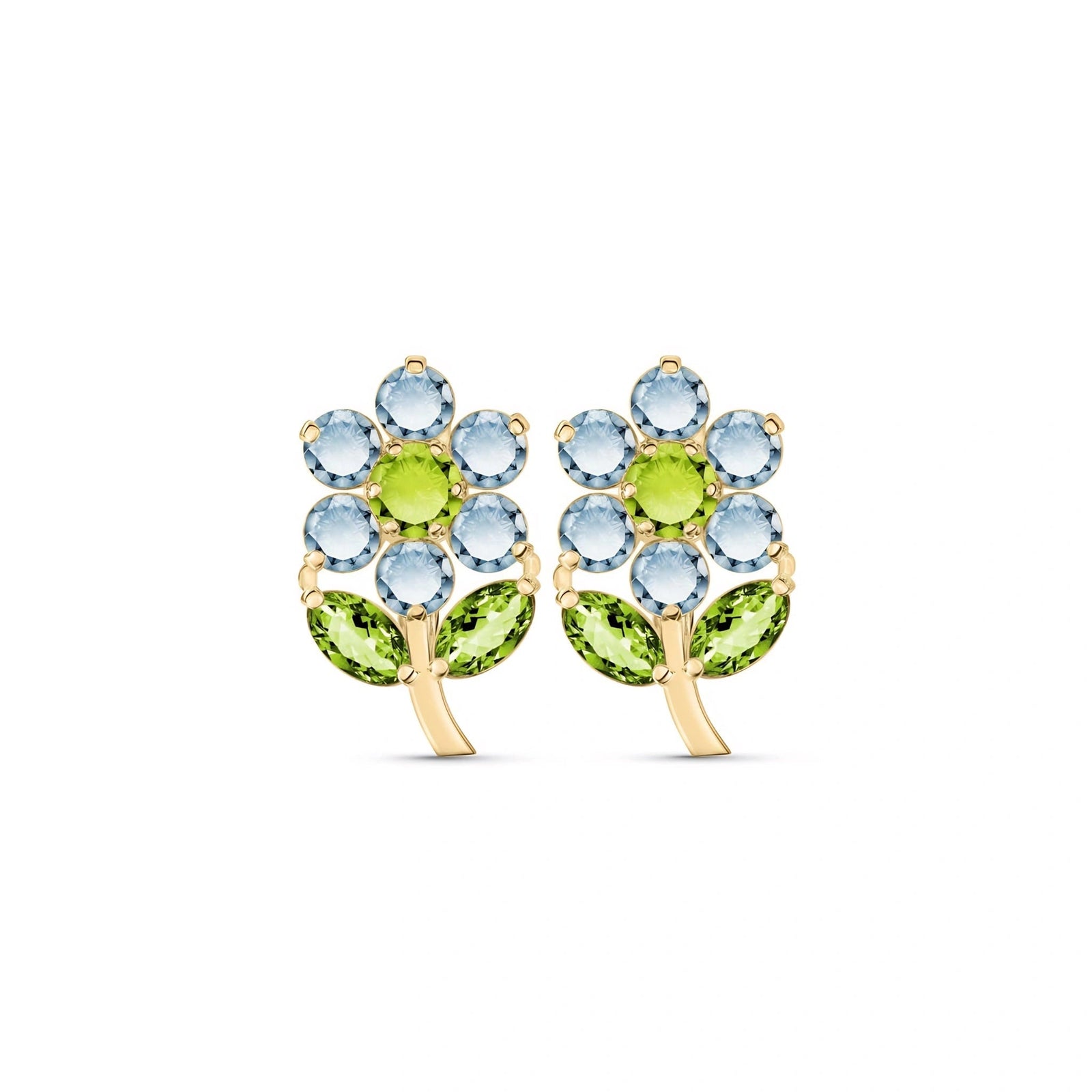 Yellow Gold Peridot & Aquamarine — Mariademetra