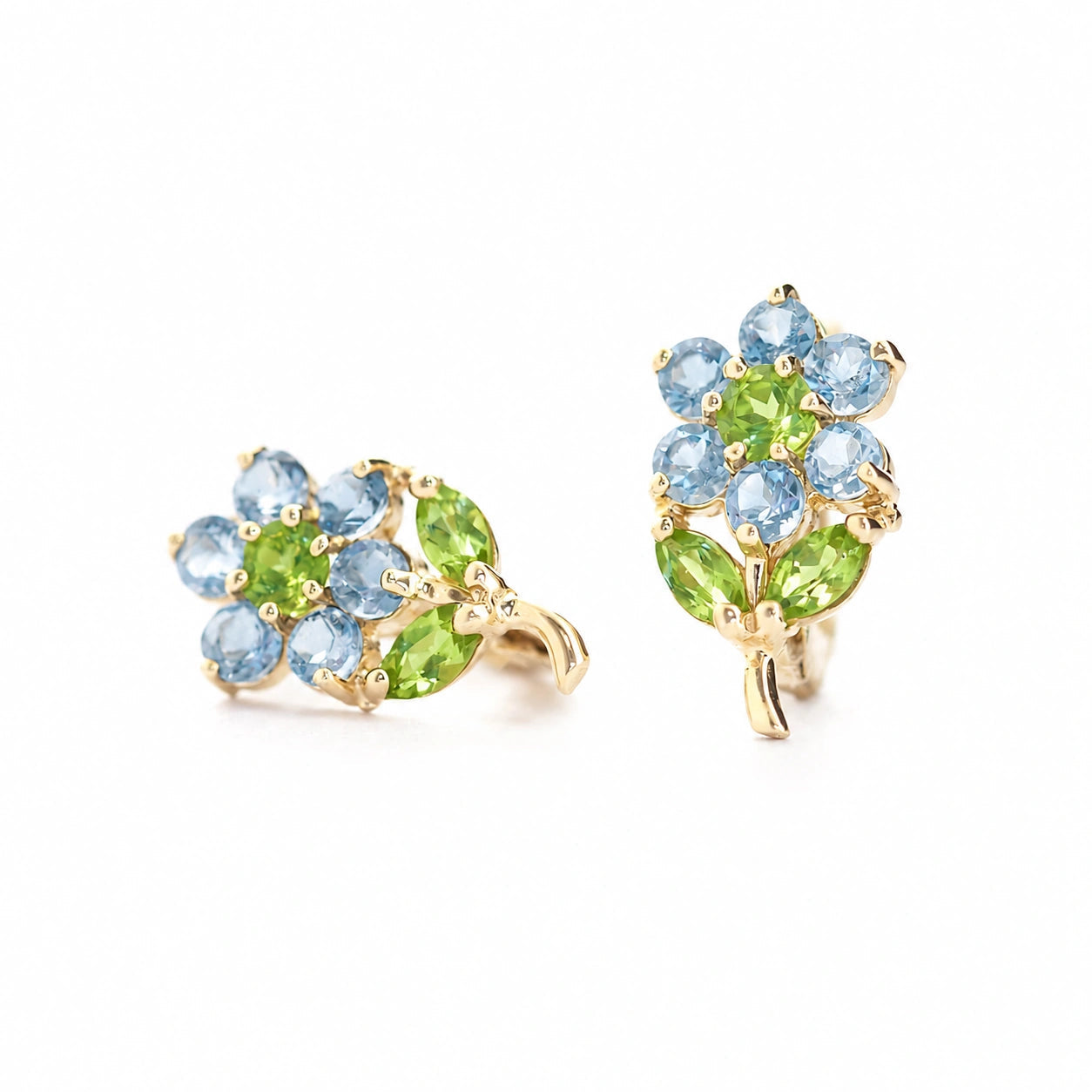 Yellow Gold Peridot & Aquamarine — Mariademetra
