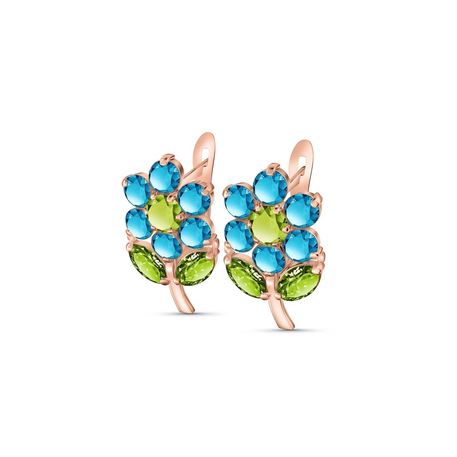 Rose Gold Peridot & Blue Topaz — Mariademetra