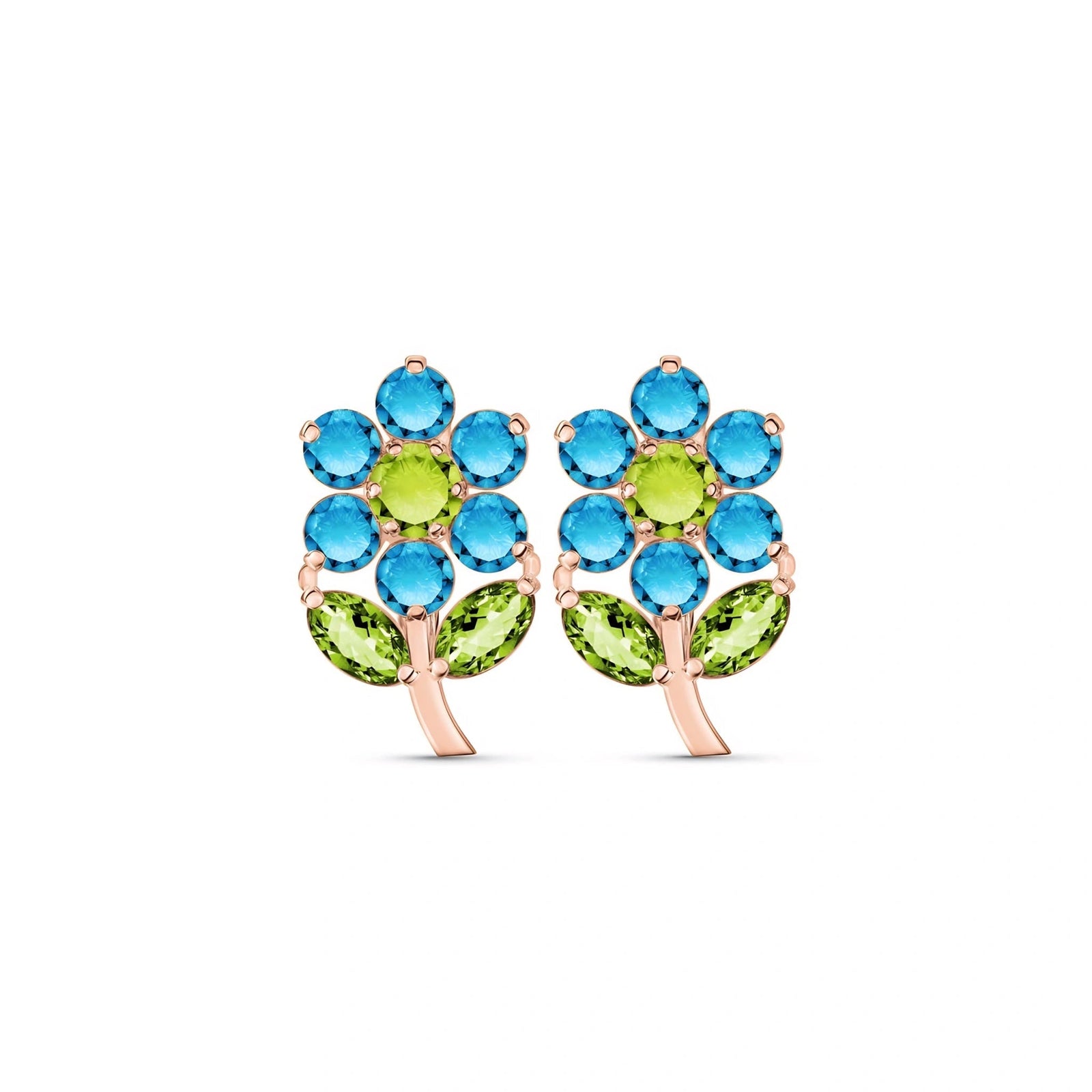 Rose Gold Peridot & Blue Topaz — Mariademetra
