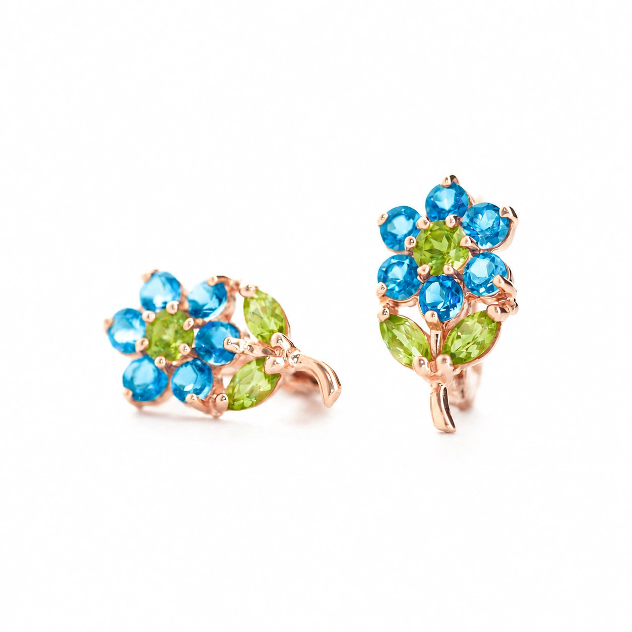 Rose Gold Peridot & Blue Topaz — Mariademetra