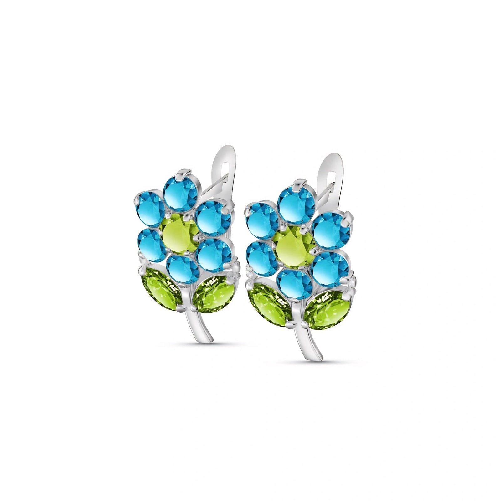 White Gold Peridot & Blue Topaz — Mariademetra