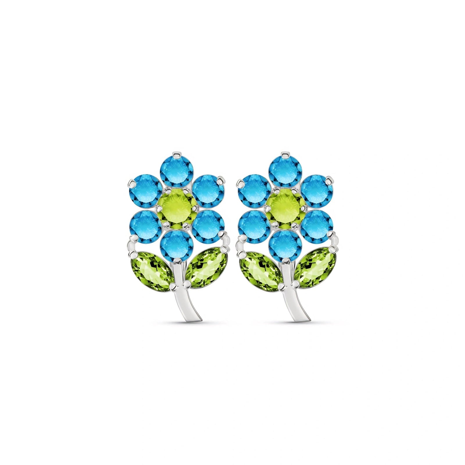 White Gold Peridot & Blue Topaz — Mariademetra