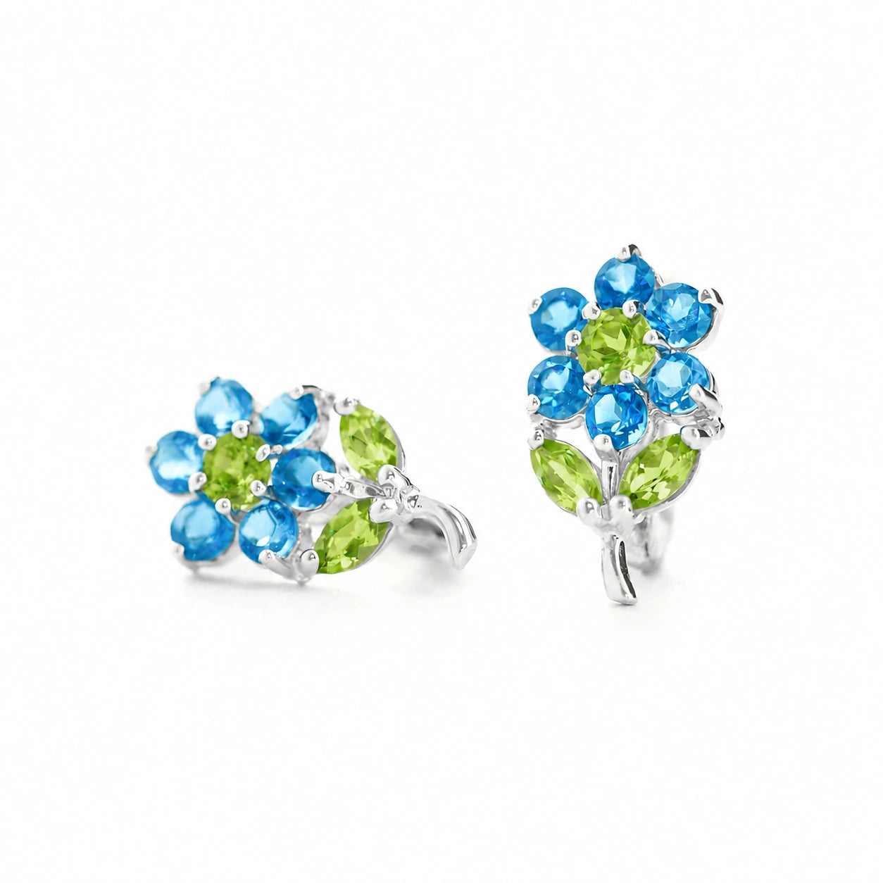White Gold Peridot & Blue Topaz — Mariademetra