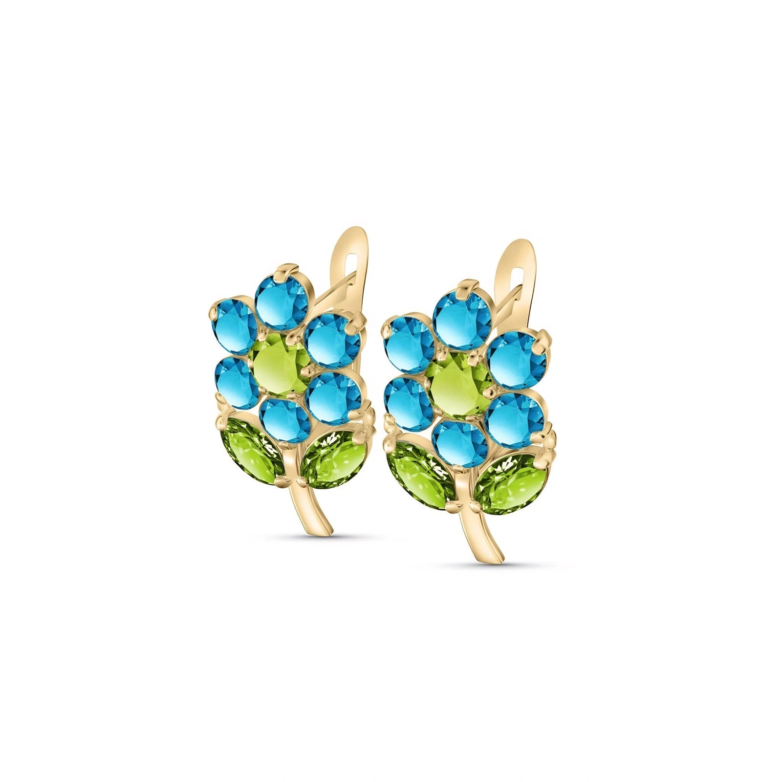 Yellow Gold Peridot & Blue Topaz — Mariademetra