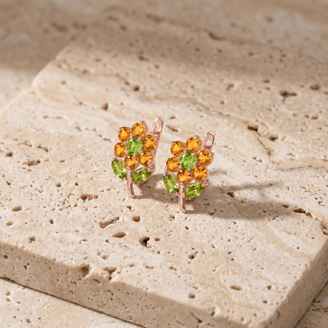 Rose Gold Peridot & Citrine — Mariademetra