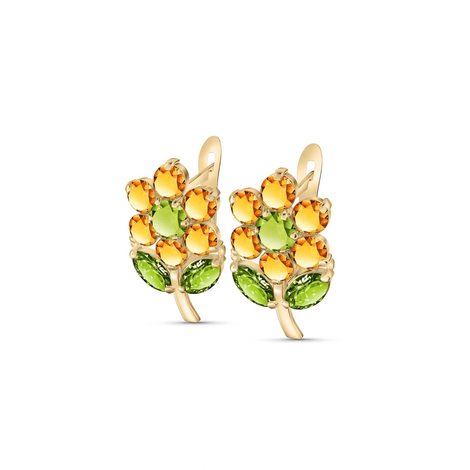 Yellow Gold Peridot & Citrine — Mariademetra