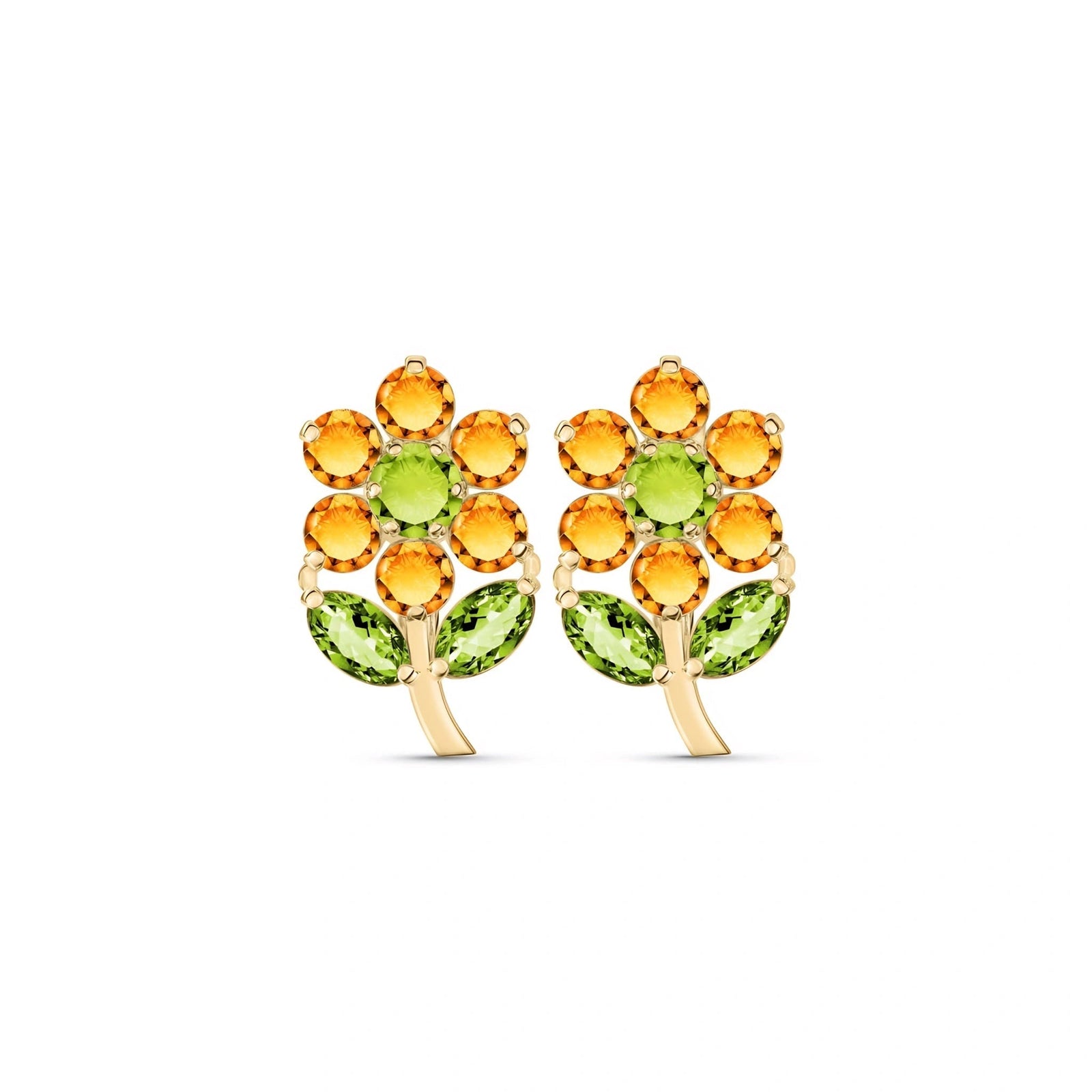 Yellow Gold Peridot & Citrine — Mariademetra