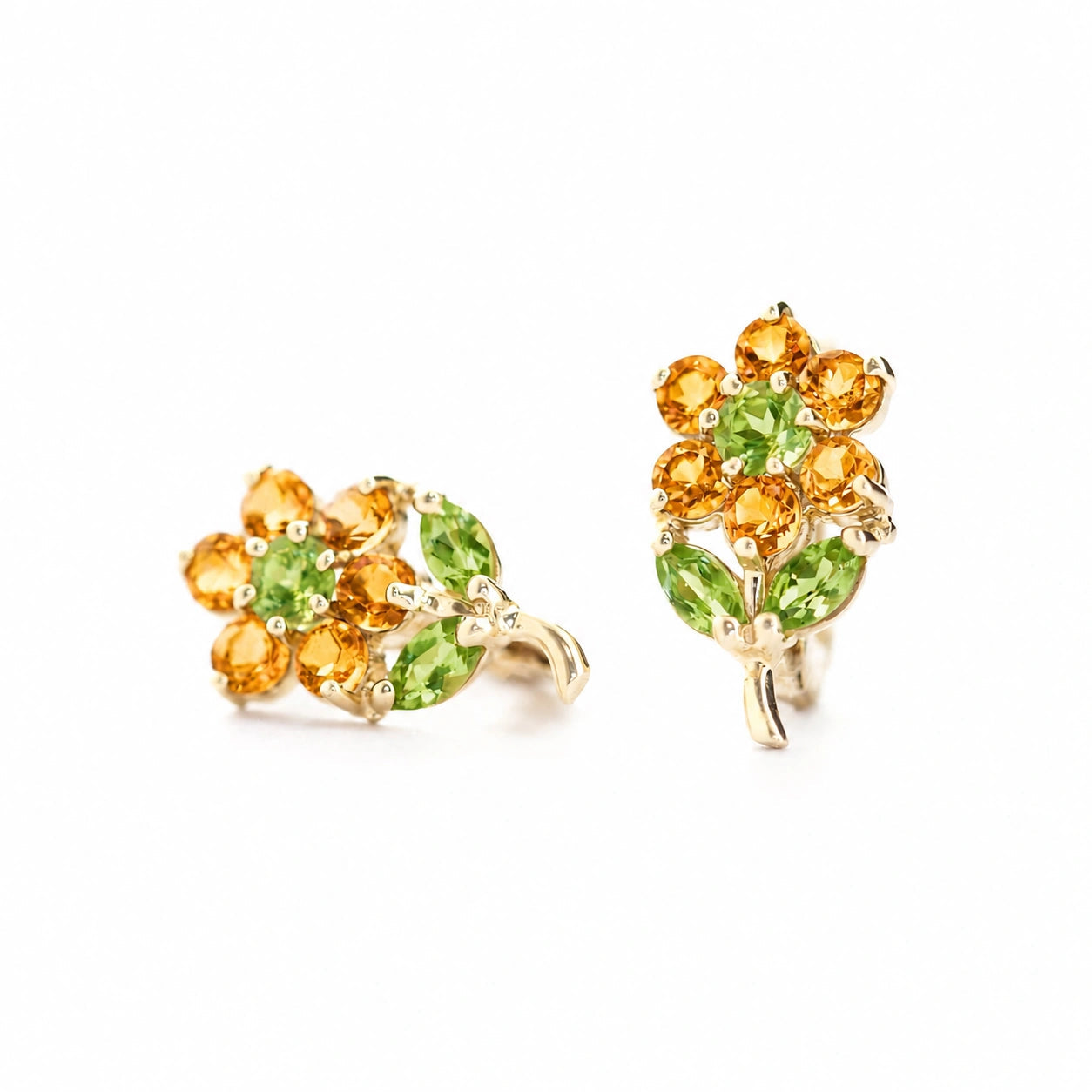 Yellow Gold Peridot & Citrine — Mariademetra