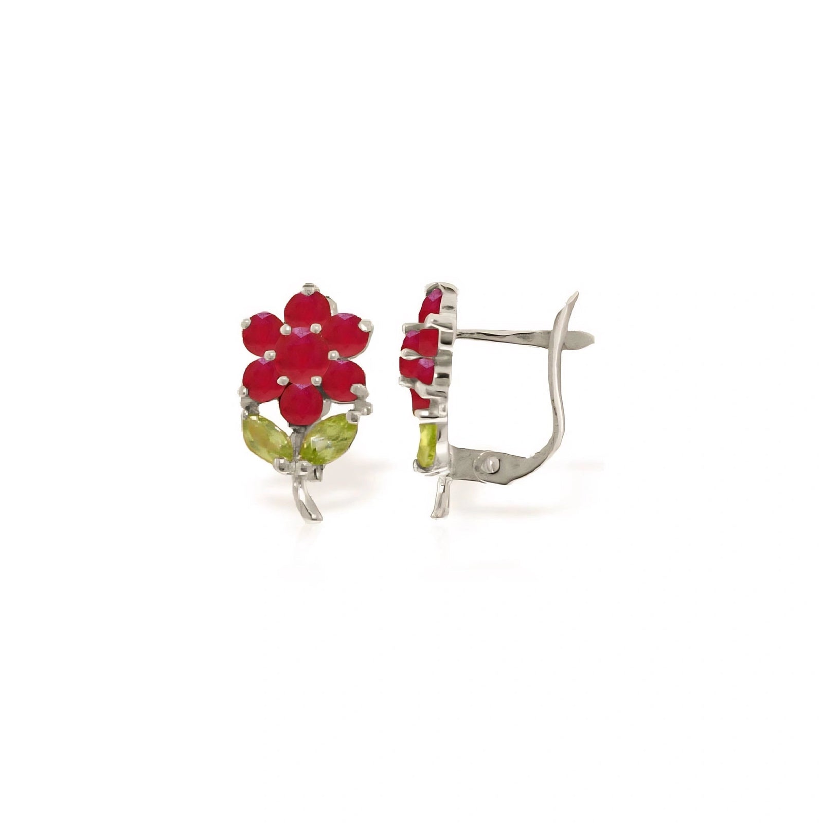 White Gold Peridot & Ruby — Mariademetra