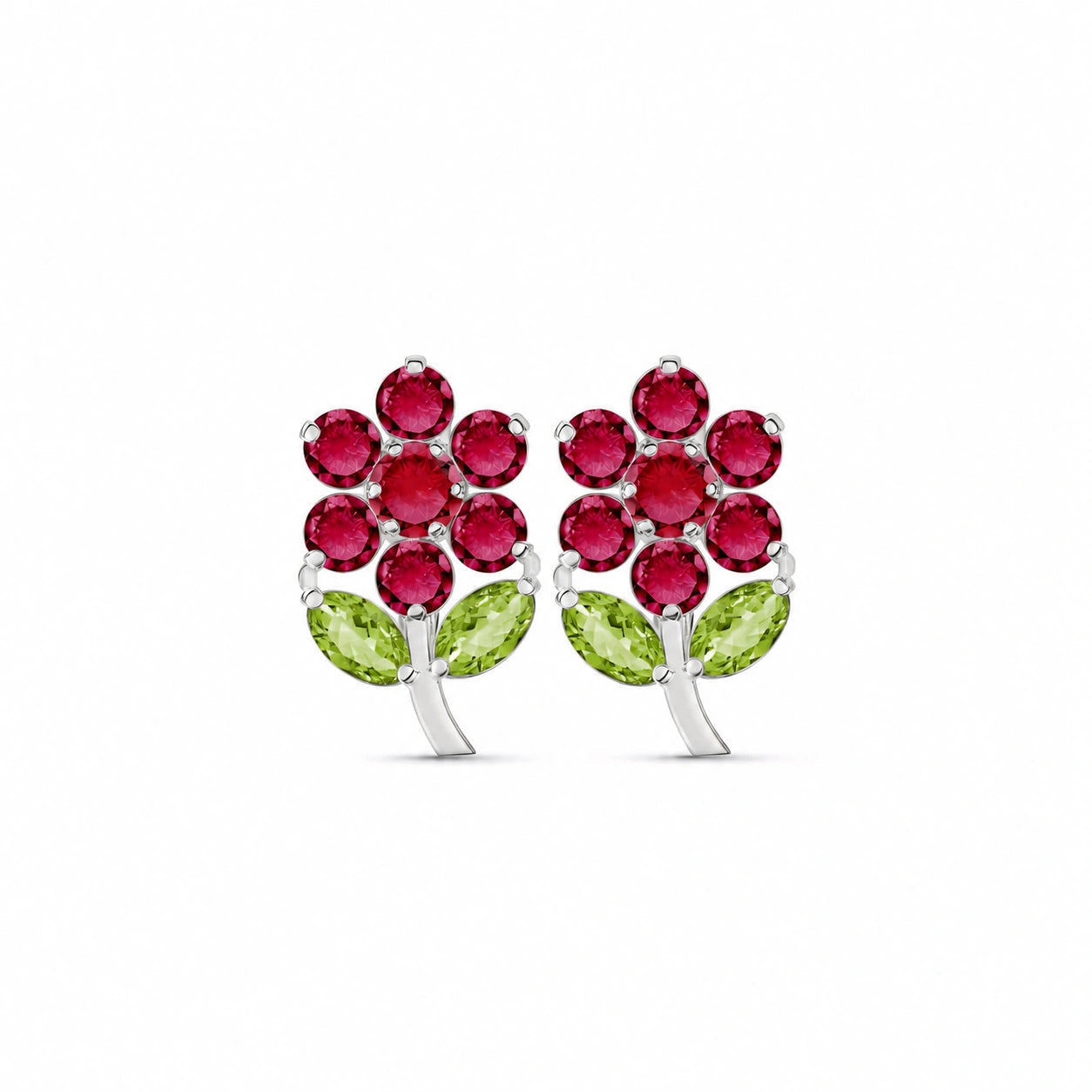 White Gold Peridot & Ruby — Mariademetra