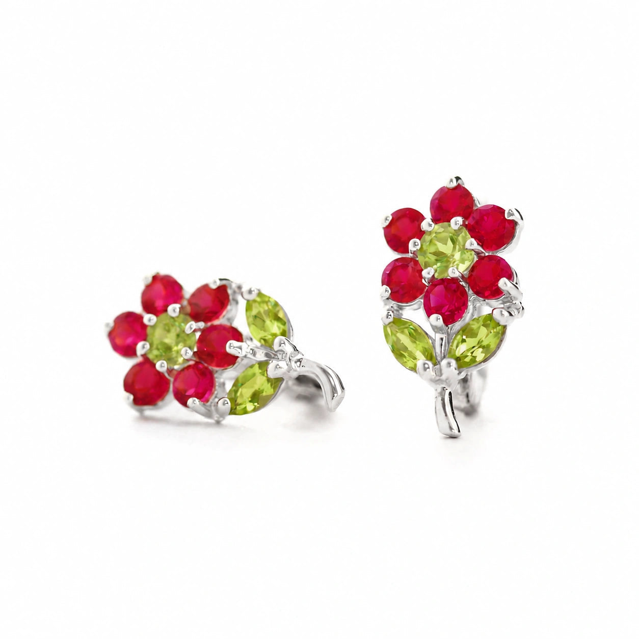White Gold Peridot & Ruby — Mariademetra