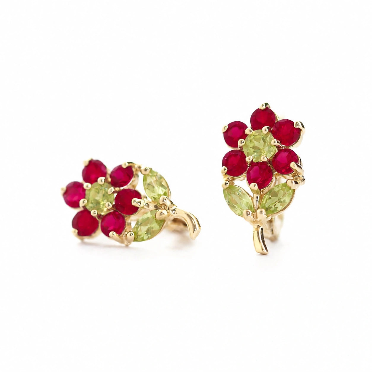 Yellow Gold Peridot & Ruby — Mariademetra