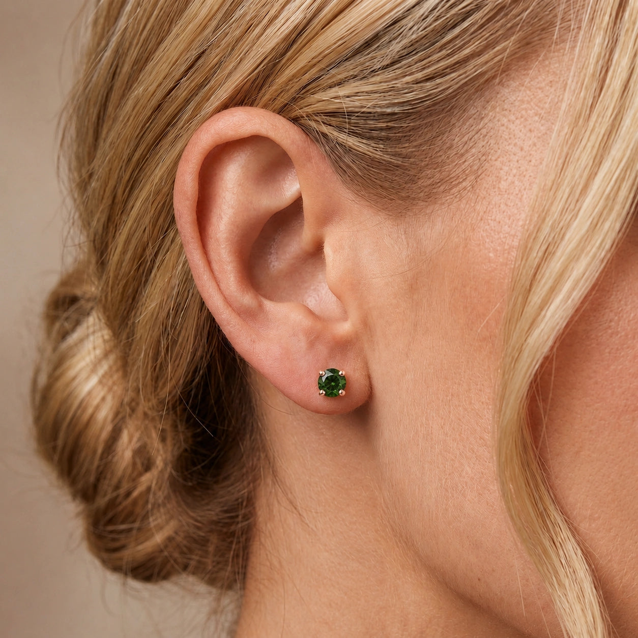 Rose Gold Petal Earrings Diamond 10K — Daniela
