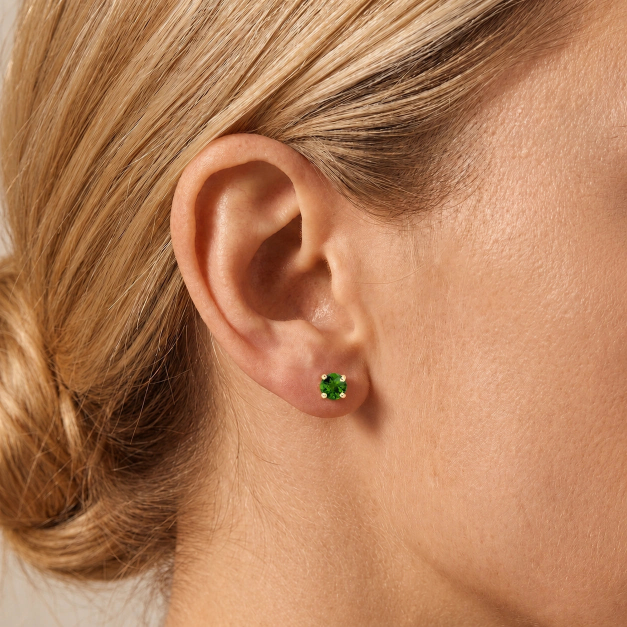 Yellow Gold Petal Earrings Diamond 10K — Daniela