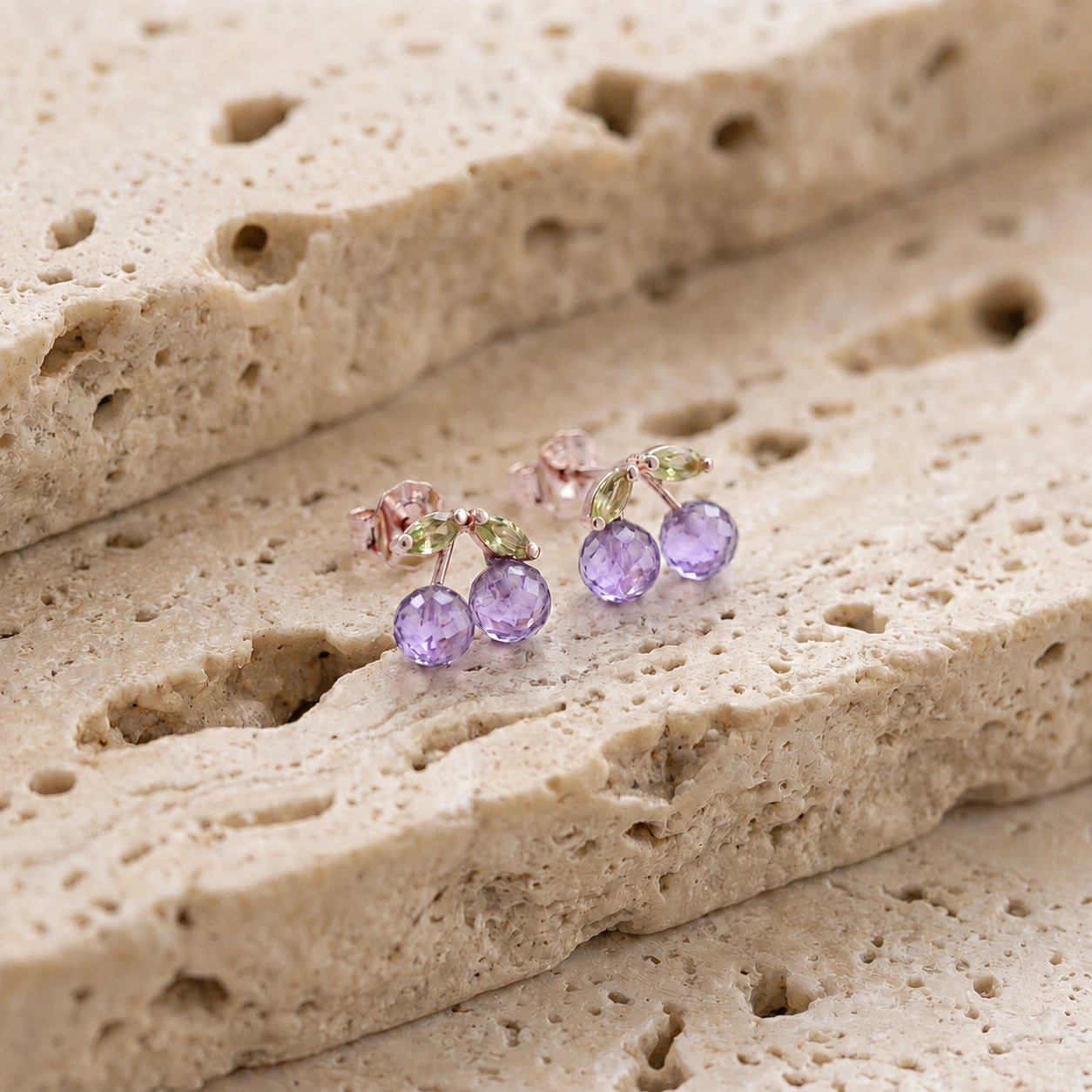 Rose Gold Peridot & Amethyst — Mariadiodata
