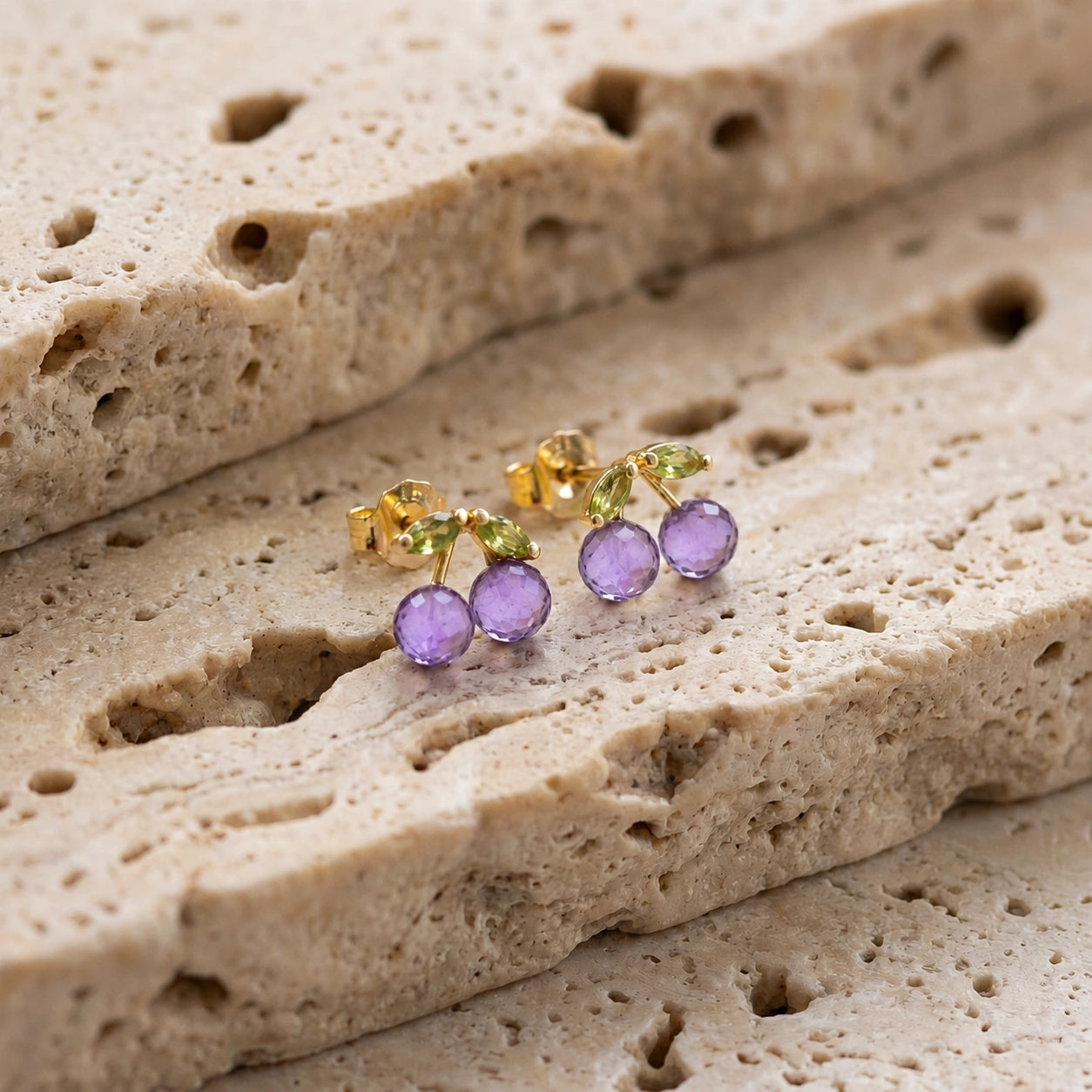 Yellow Gold Peridot & Amethyst — Mariadiodata