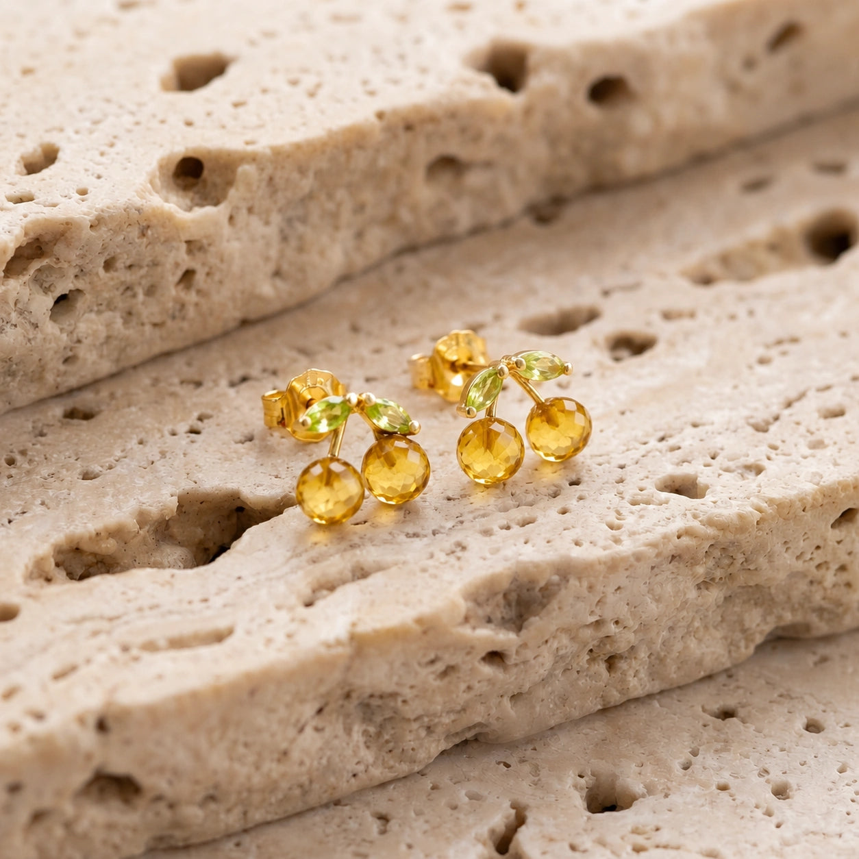 Yellow Gold Peridot & Citrine — Mariadiodata