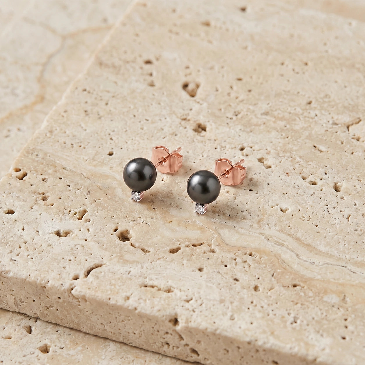 Rose Gold Bloom Earrings Pearl 10K — Loretta