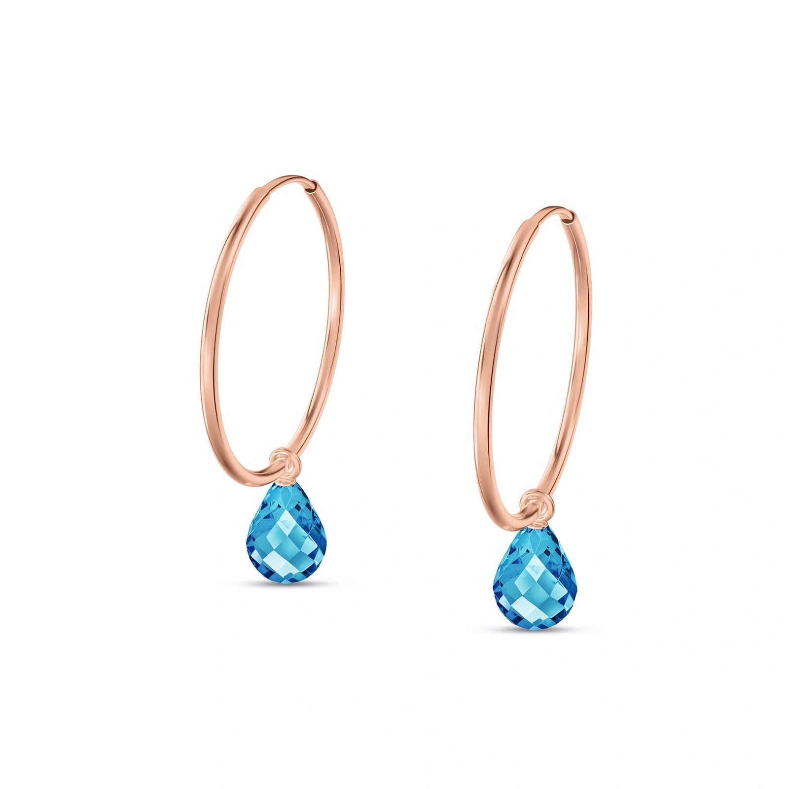 Rose Gold Earrings Blue Topaz 10K — Marisa