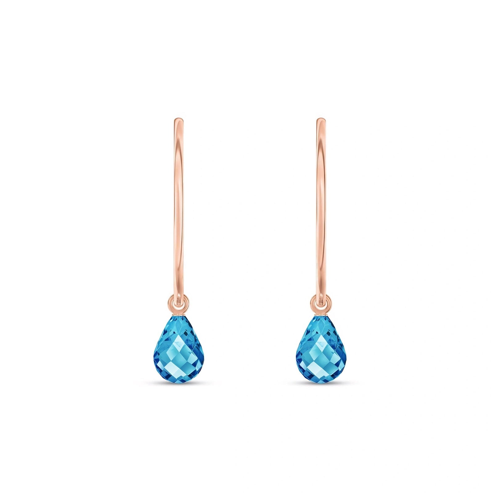 Rose Gold Earrings Blue Topaz 10K — Marisa