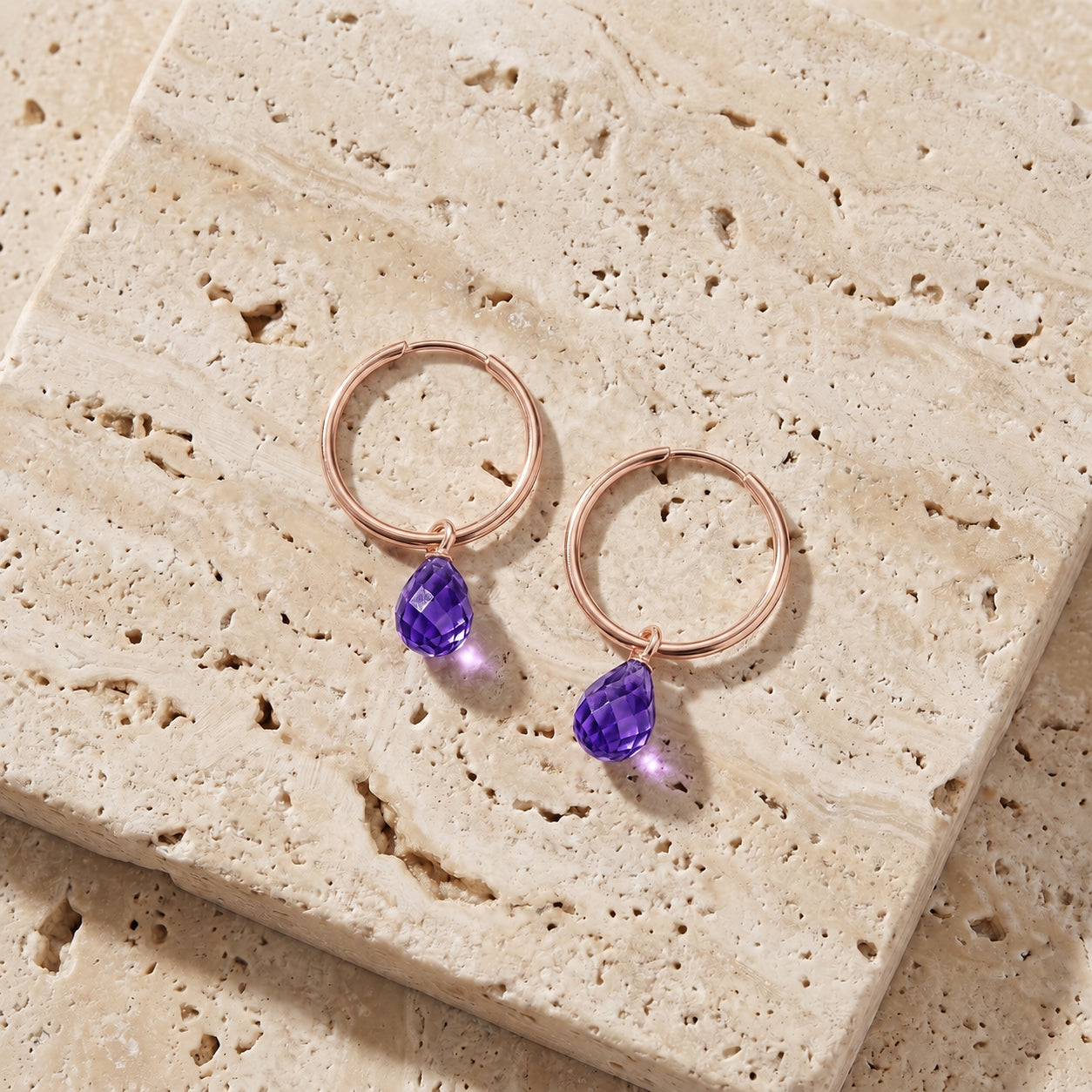 Rose Gold Earrings Blue Topaz 10K — Marisa